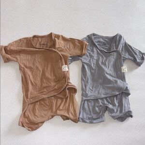 Lot of 2 Bonsie Baby Romper Set in Brown and Gray